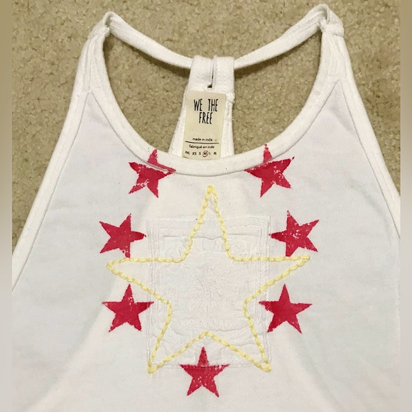 🆕🔥FREE PEOPLE SUPER STYLISH&SOO SOFT/EMBROIDERED PATTERN RAZERBACK DISTRESSED - Picture 3 of 10